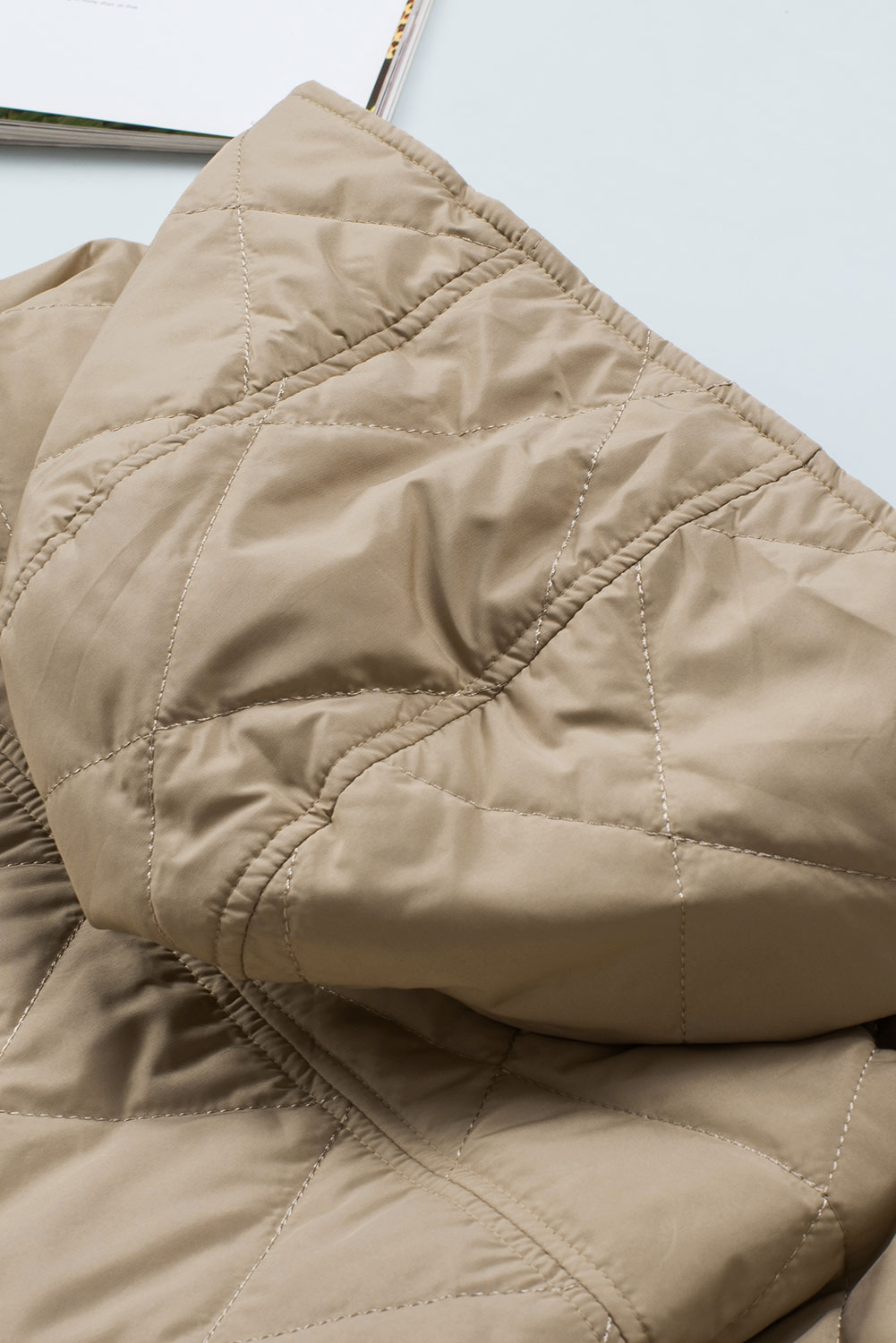 Green Quilted Snap Button Hooded Puffer Coat - loveforevers