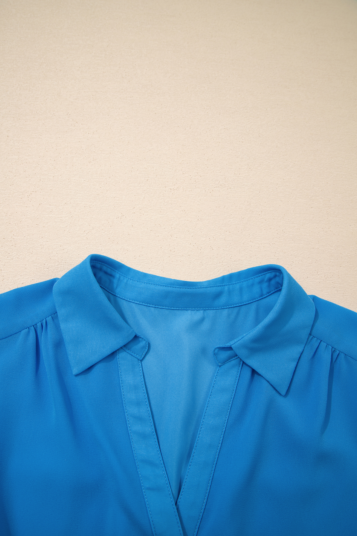 Blue Half Buttons Collared Elastic Waist Sleeveless Shirt Dress - loveforevers