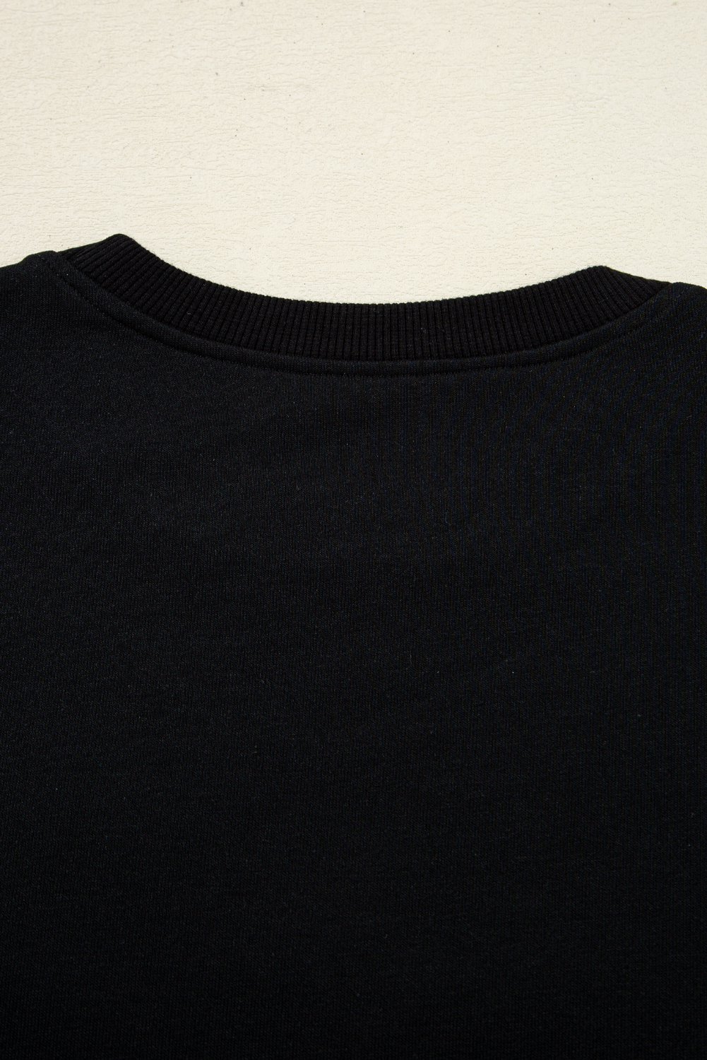 Black Chenille Game Day Graphic Drop Shoulder Sweatshirt - loveforevers
