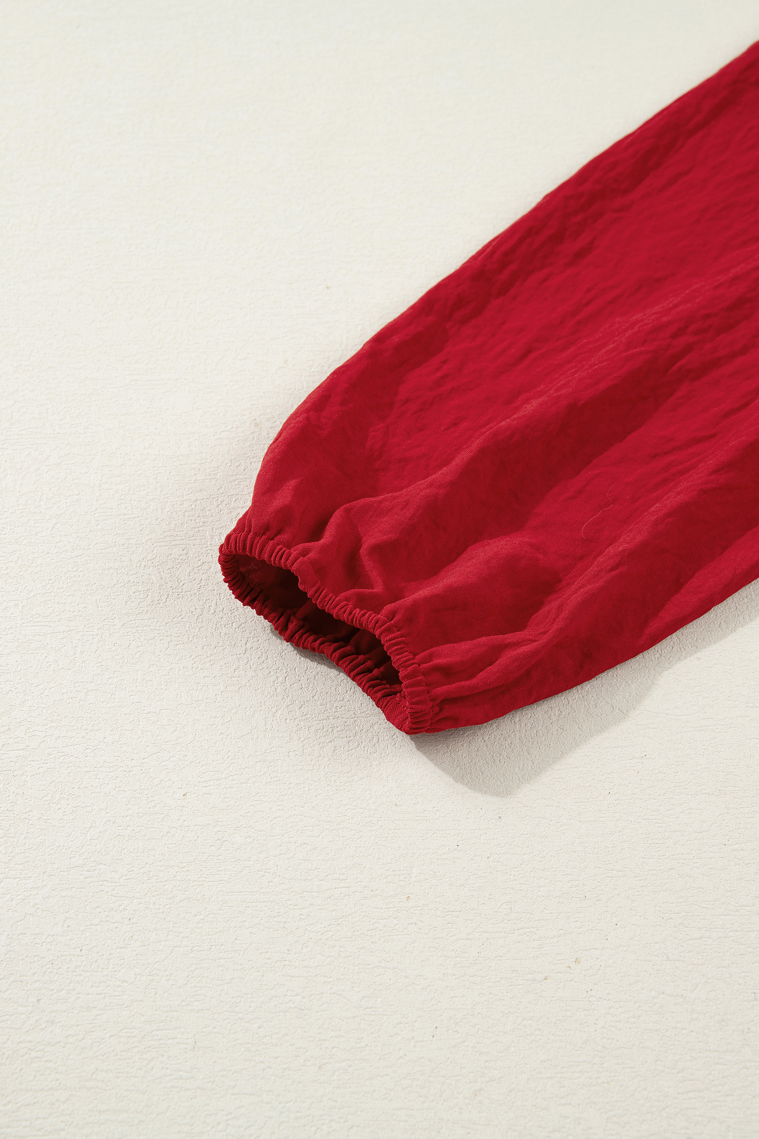 Racing Red Contrast Embroidered Detail Cinched Waist Tiered Long Sleeve Maxi Dress - loveforevers