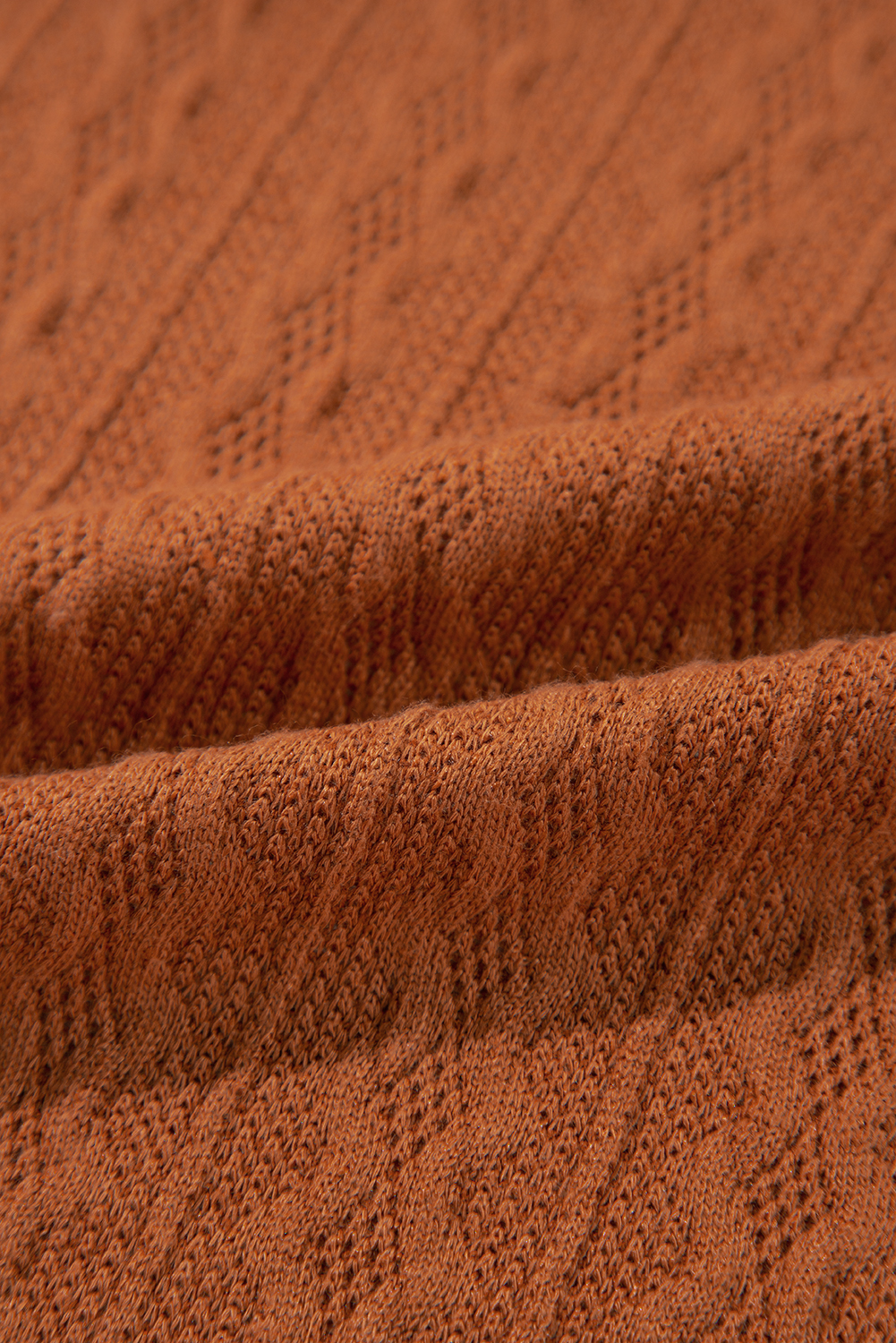 Chestnut Textured Knit Side Pockets Open Front Cardigan - loveforevers
