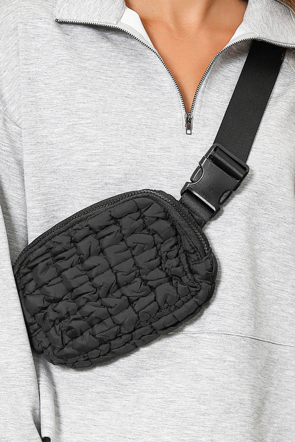 White Quilted Puffer Belt Bag Fanny Pack - loveforevers