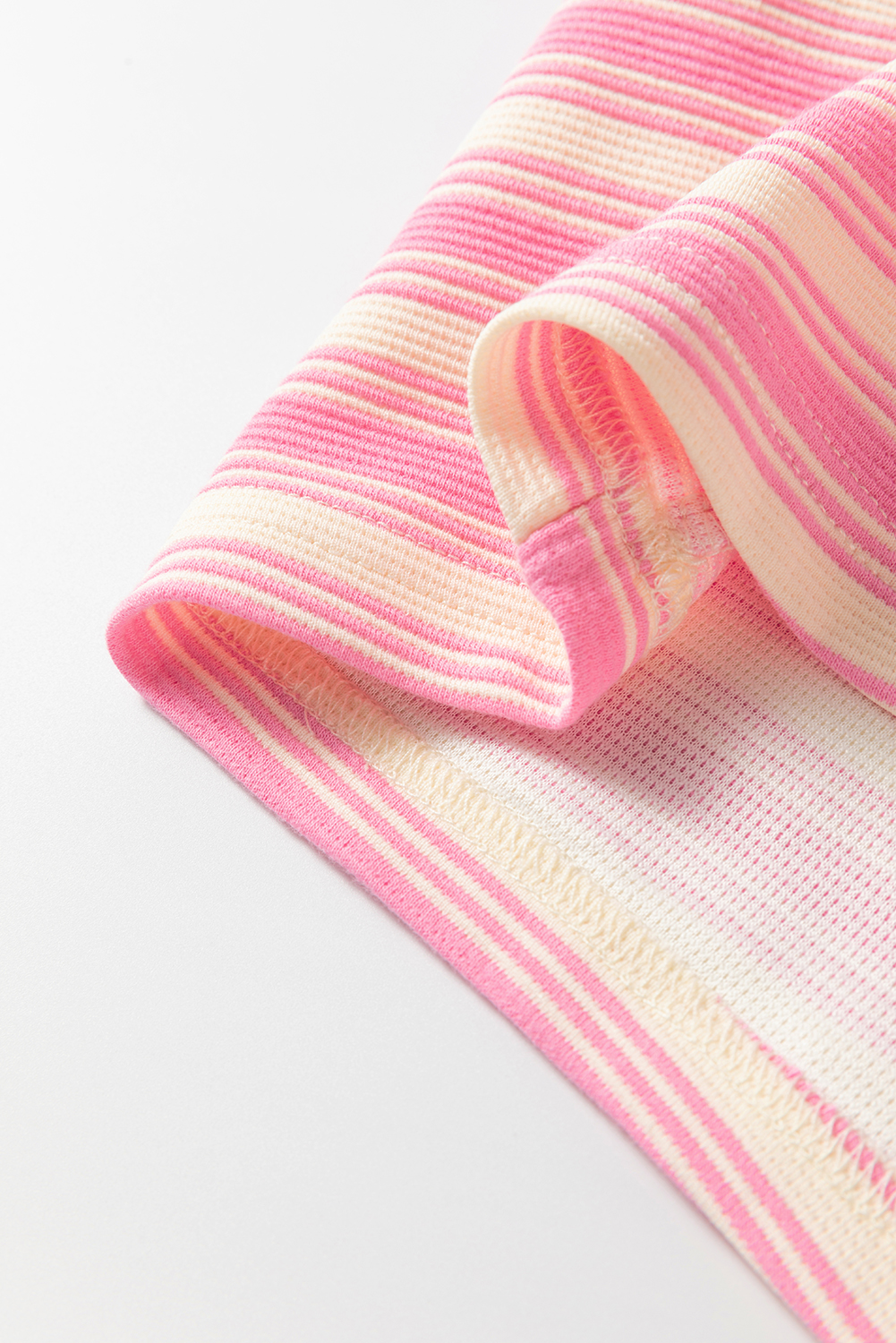 Pink Stripe Knotted Strap Patched Pocket Romper - loveforevers