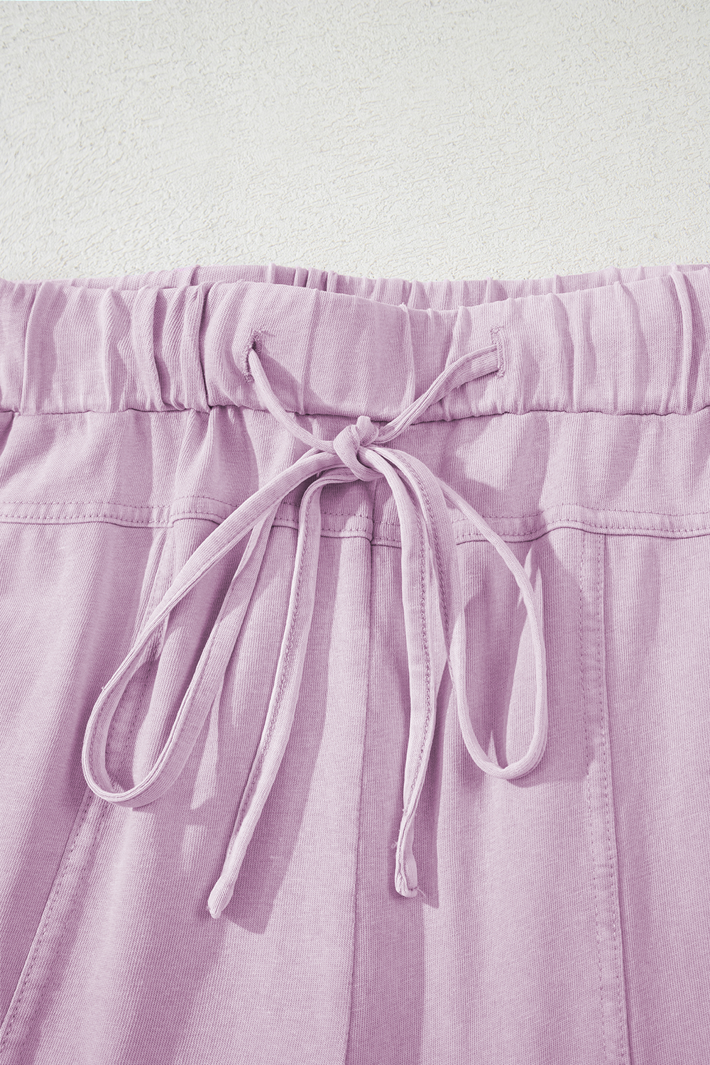 Pink Mineral Wash Exposed Seam Drawstring Elastic Waistband Wide Leg Cargo Pants - loveforevers