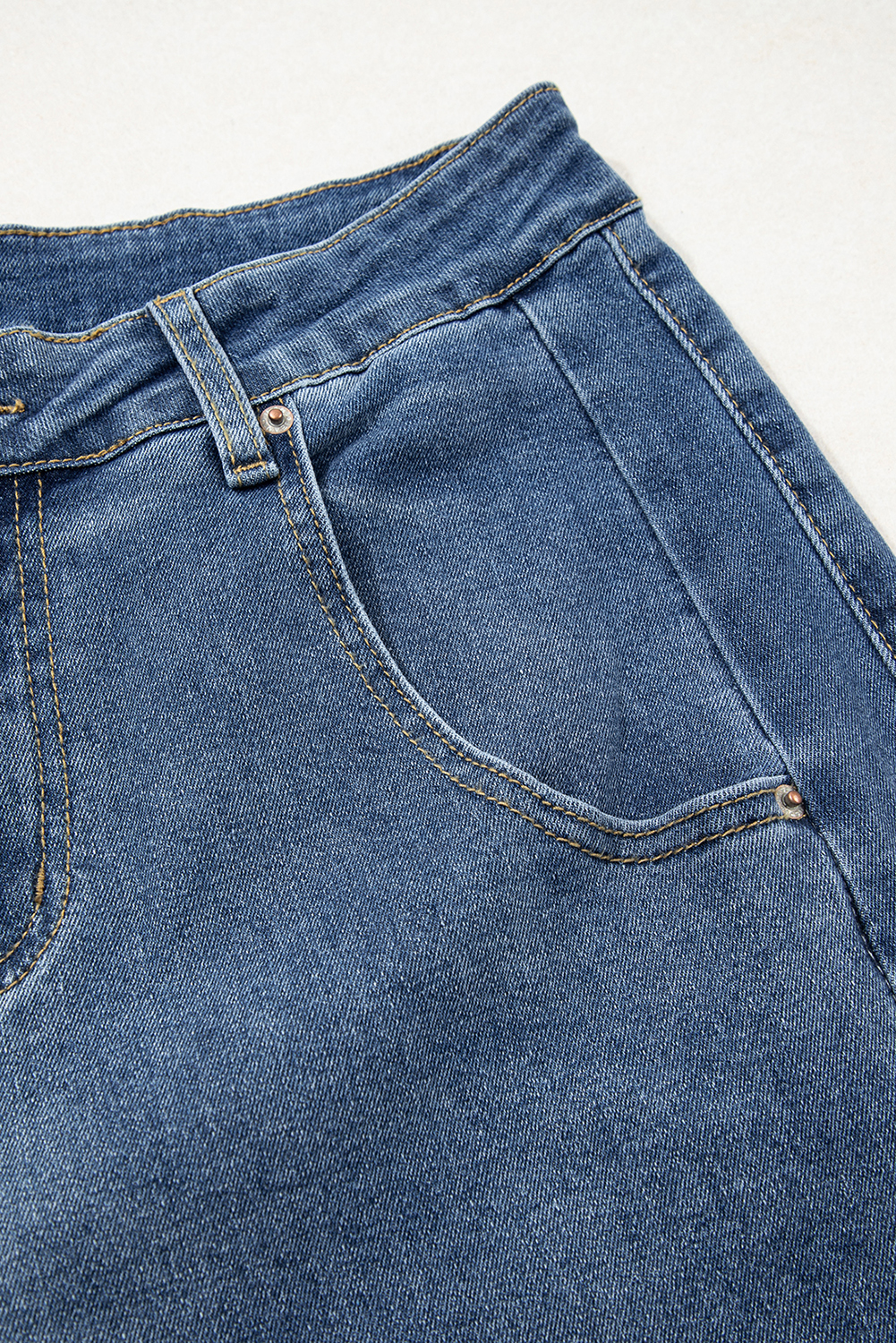 Ashleigh Blue Stitched Raw Hem Wide Leg Loose Jeans - loveforevers