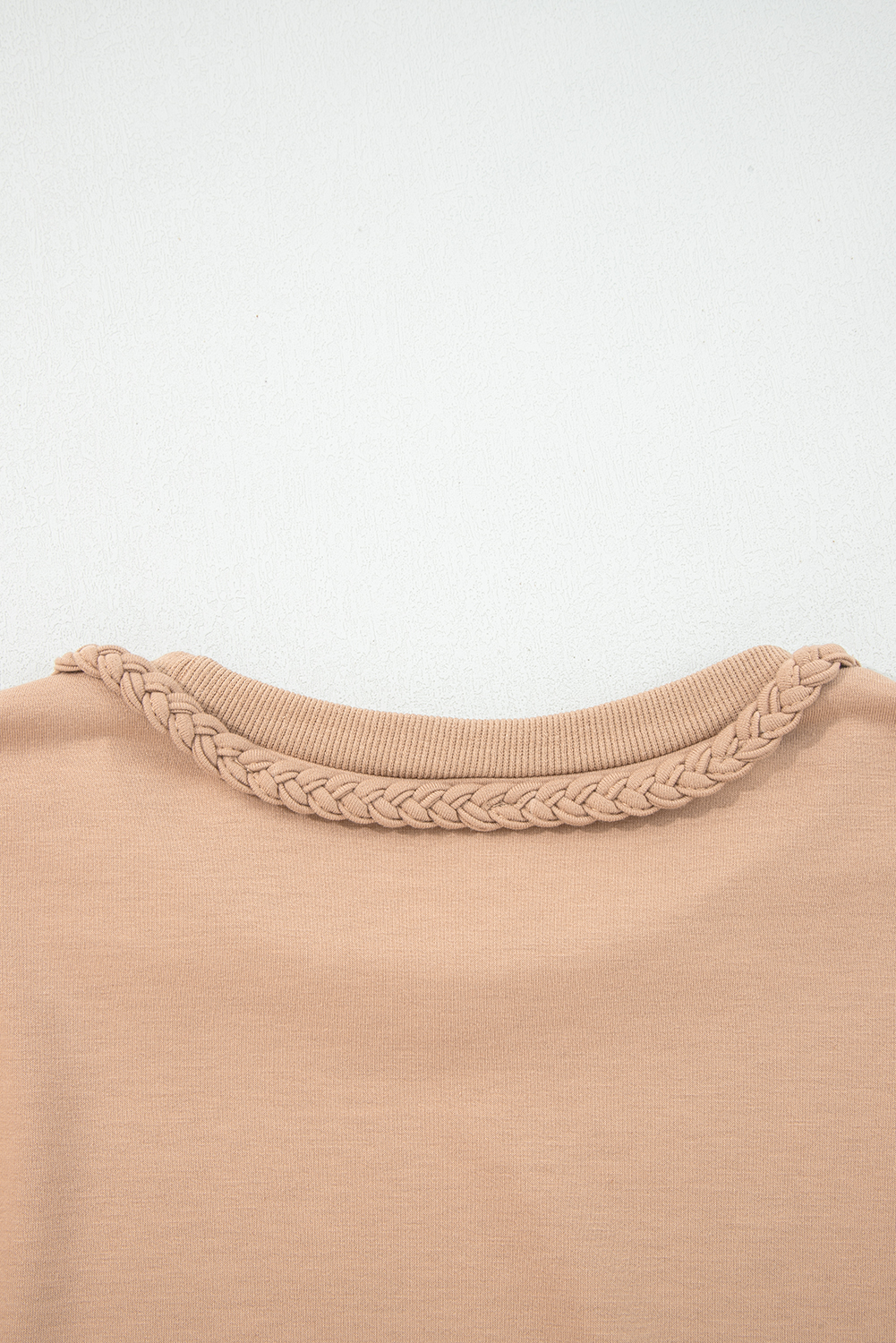 Light French Beige Braided Trim Puff Sleeve Dress - loveforevers