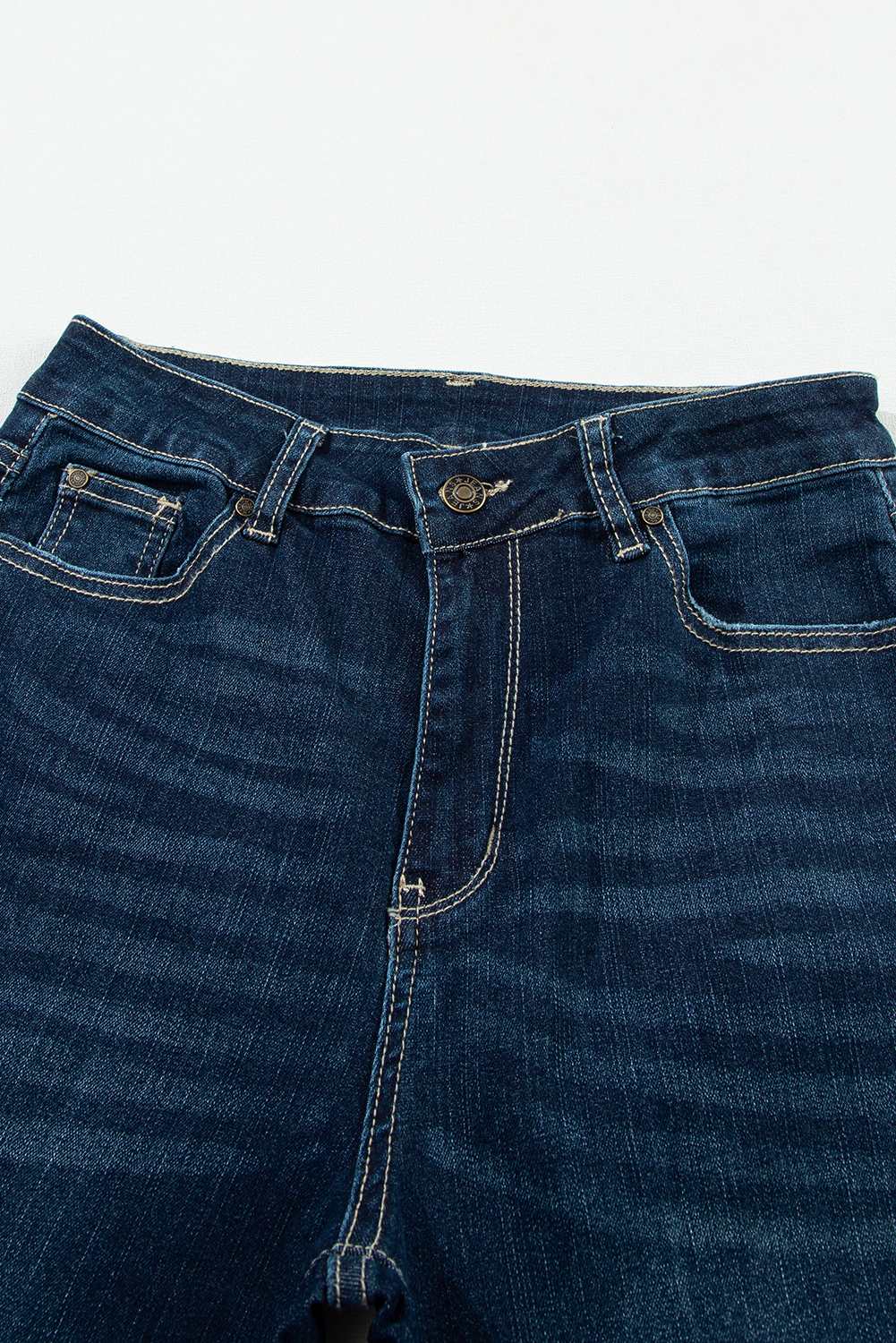 Real Teal High Rise Ripped Bell Bottom Jeans - loveforevers