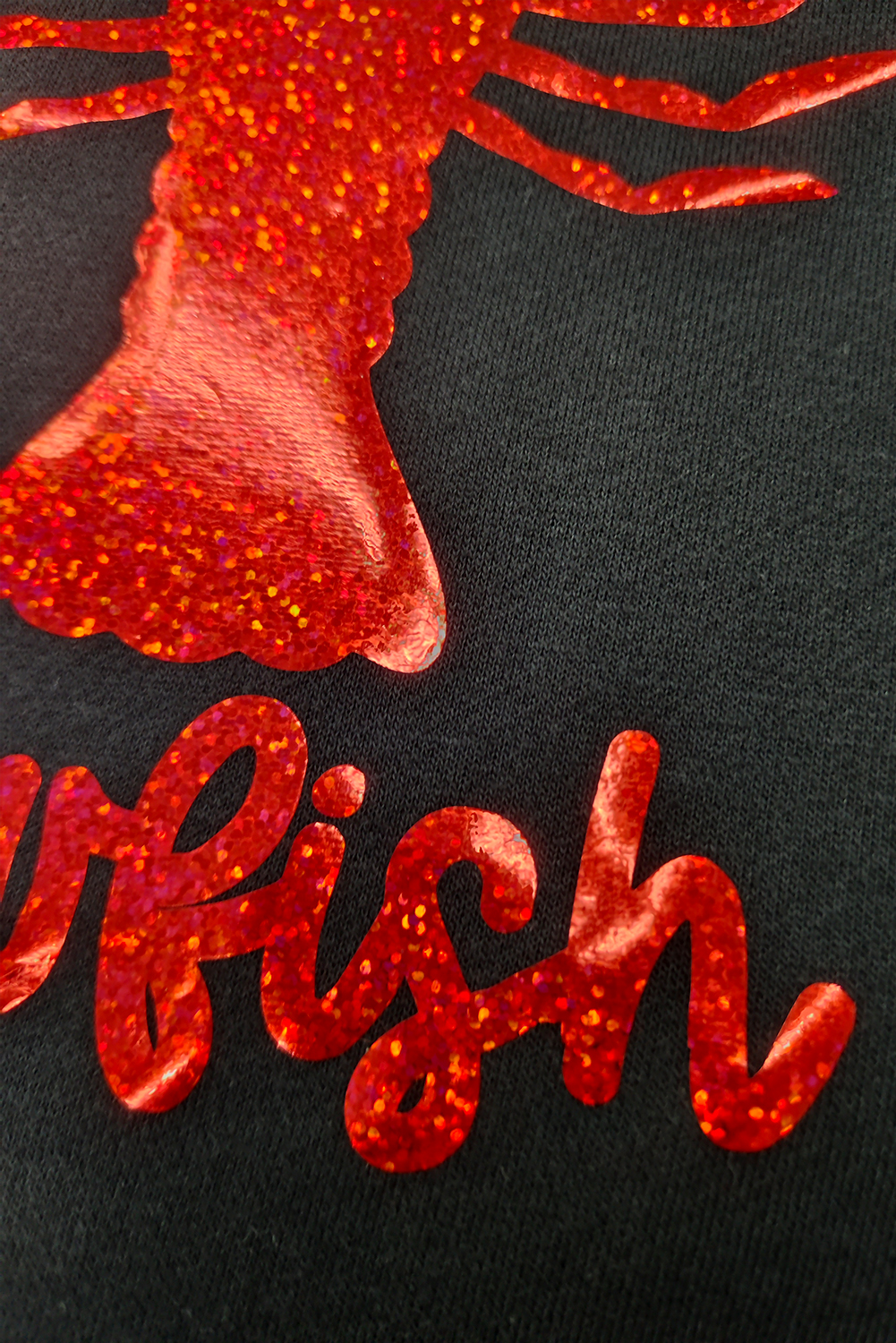 Black Shimmering Crawfish Graphic Tee - loveforevers