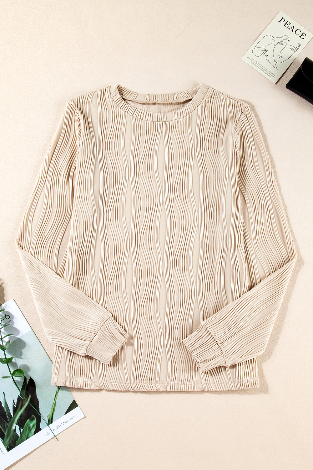 White Wavy Textured Mock Neck Cap Sleeve Top - loveforevers
