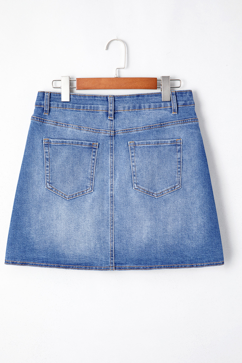 Ashleigh Blue Wrapped Crossed Waist Denim Mini Skirt - loveforevers