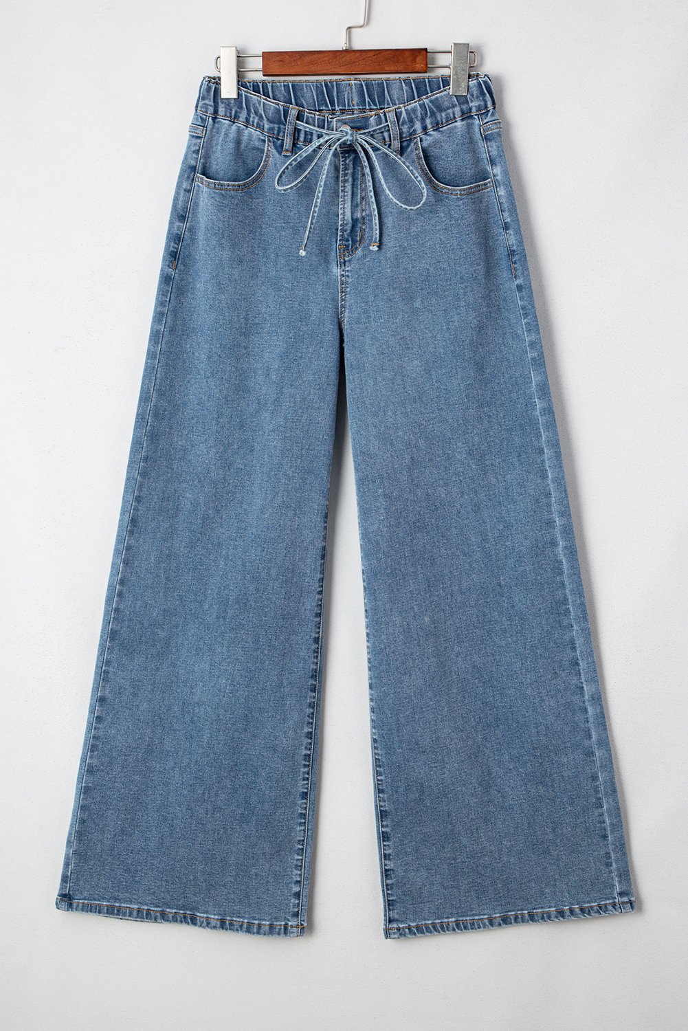 Dusk Blue Medium Wash Super Wide Leg Denim Pants - loveforevers