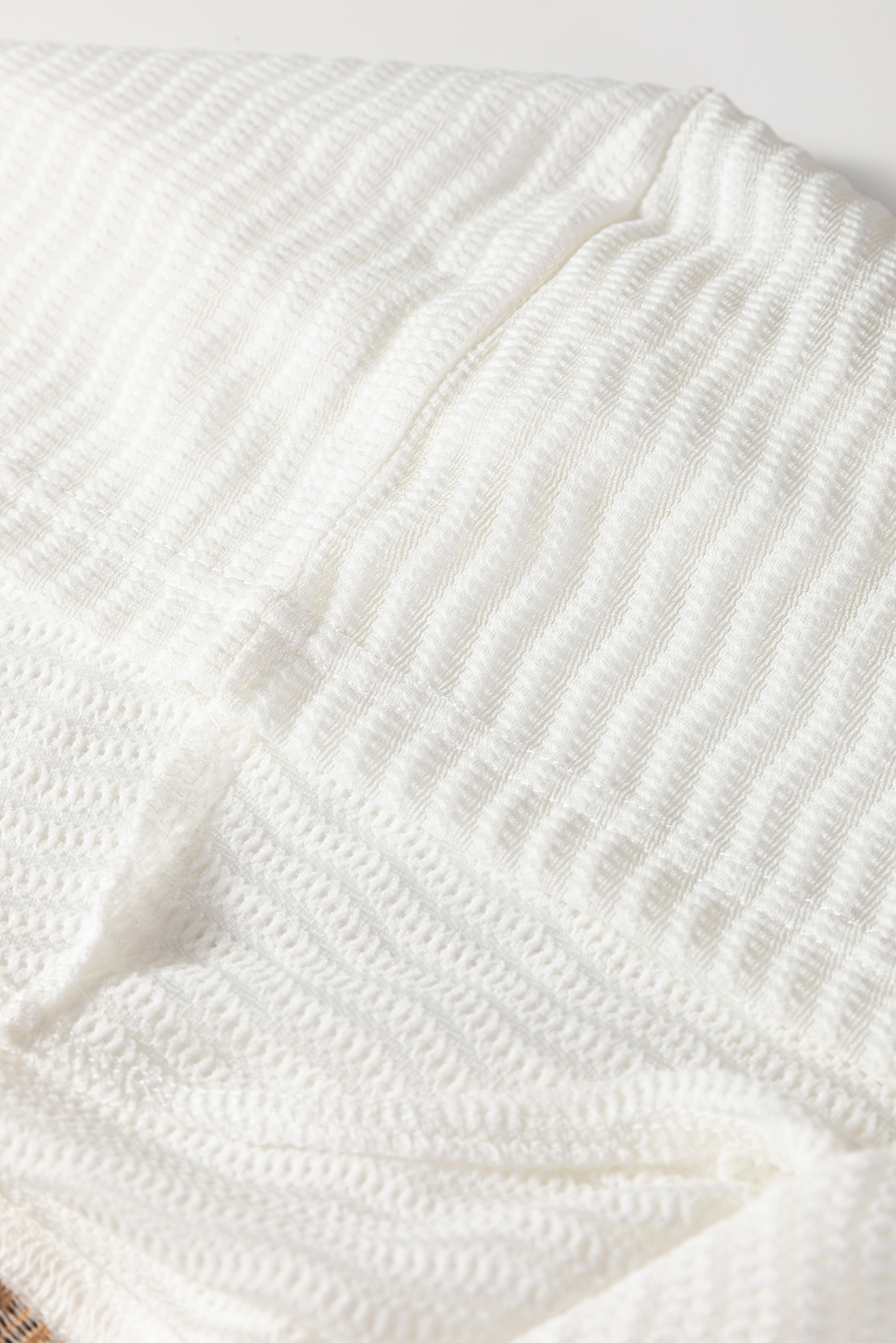Khaki Stripe Textured Hooded V Neck Casual Long Sleeve Top - loveforevers