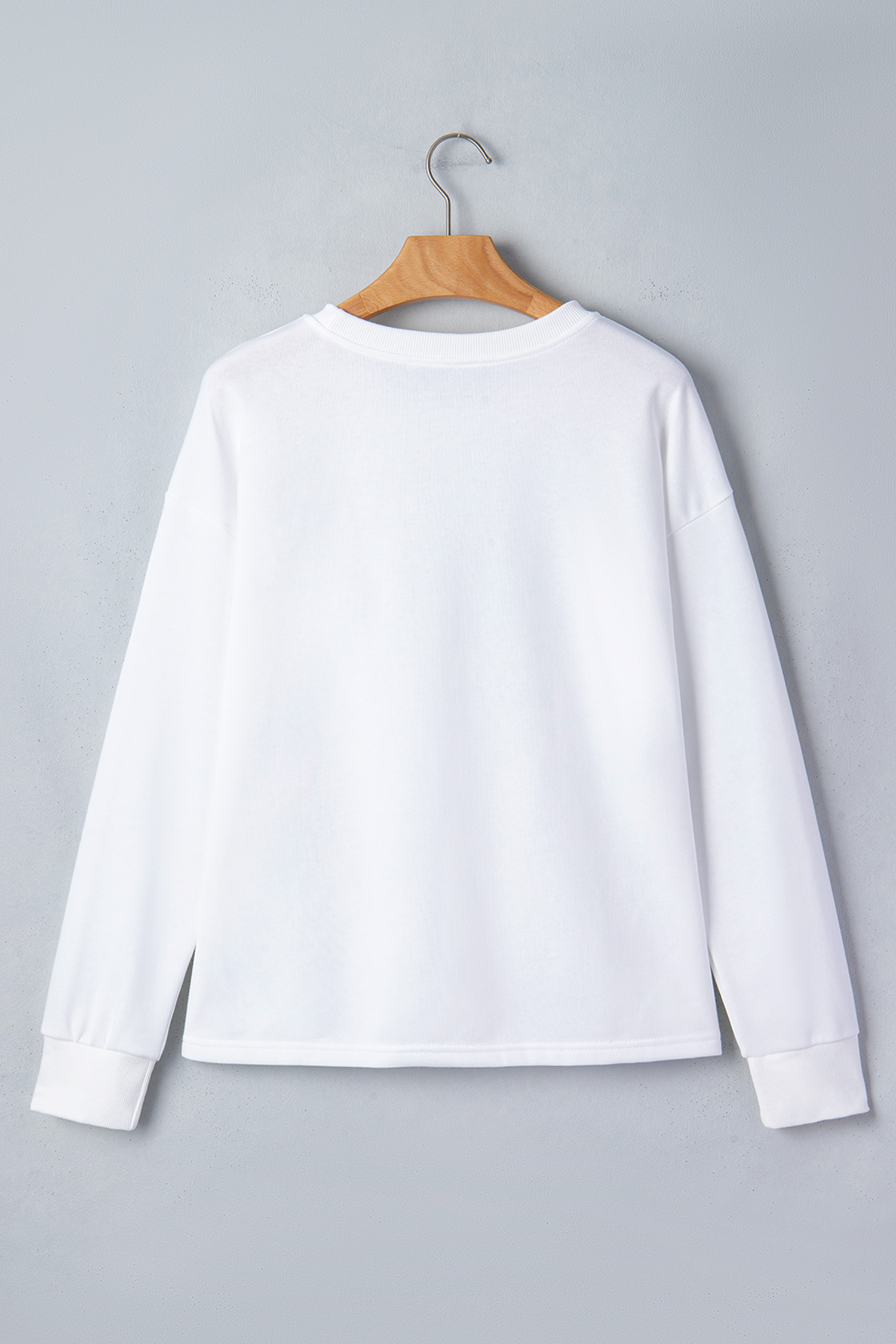 White LUCKY Clover Embroidered Long Sleeve Top - loveforevers