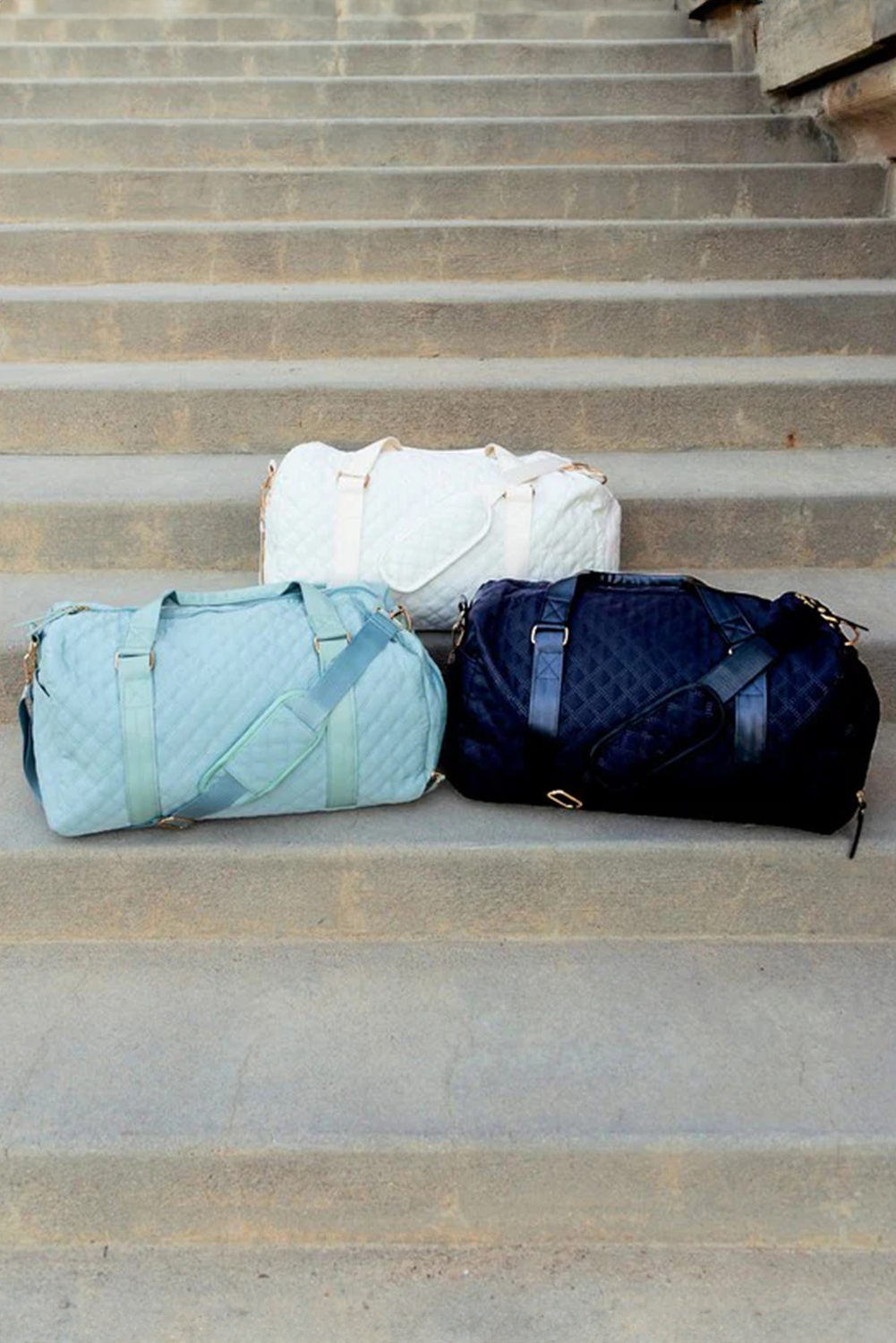 Black Rhombus Textured Waterproof Travel Duffel Bag - loveforevers