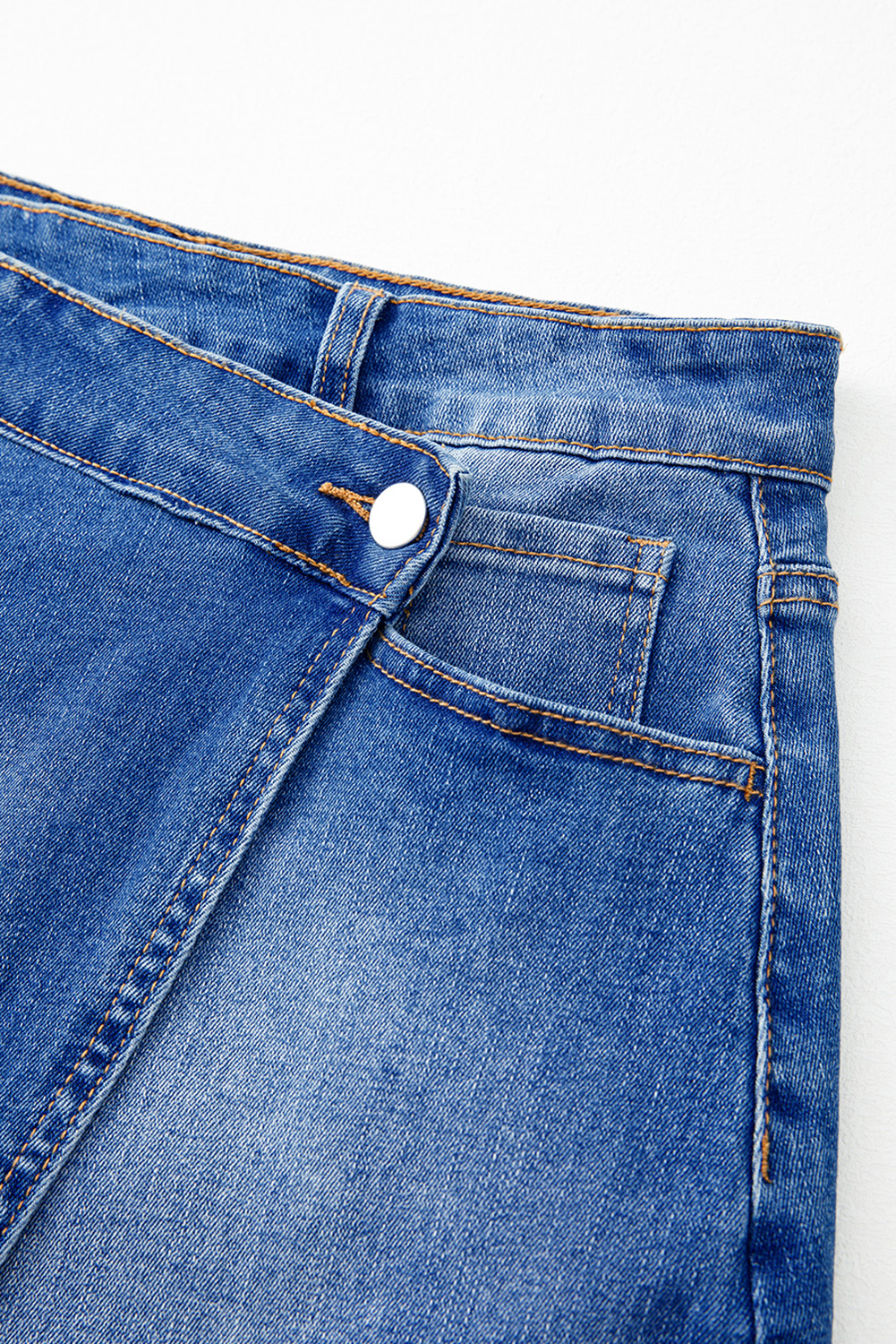 Ashleigh Blue Wrapped Crossed Waist Denim Mini Skirt - loveforevers