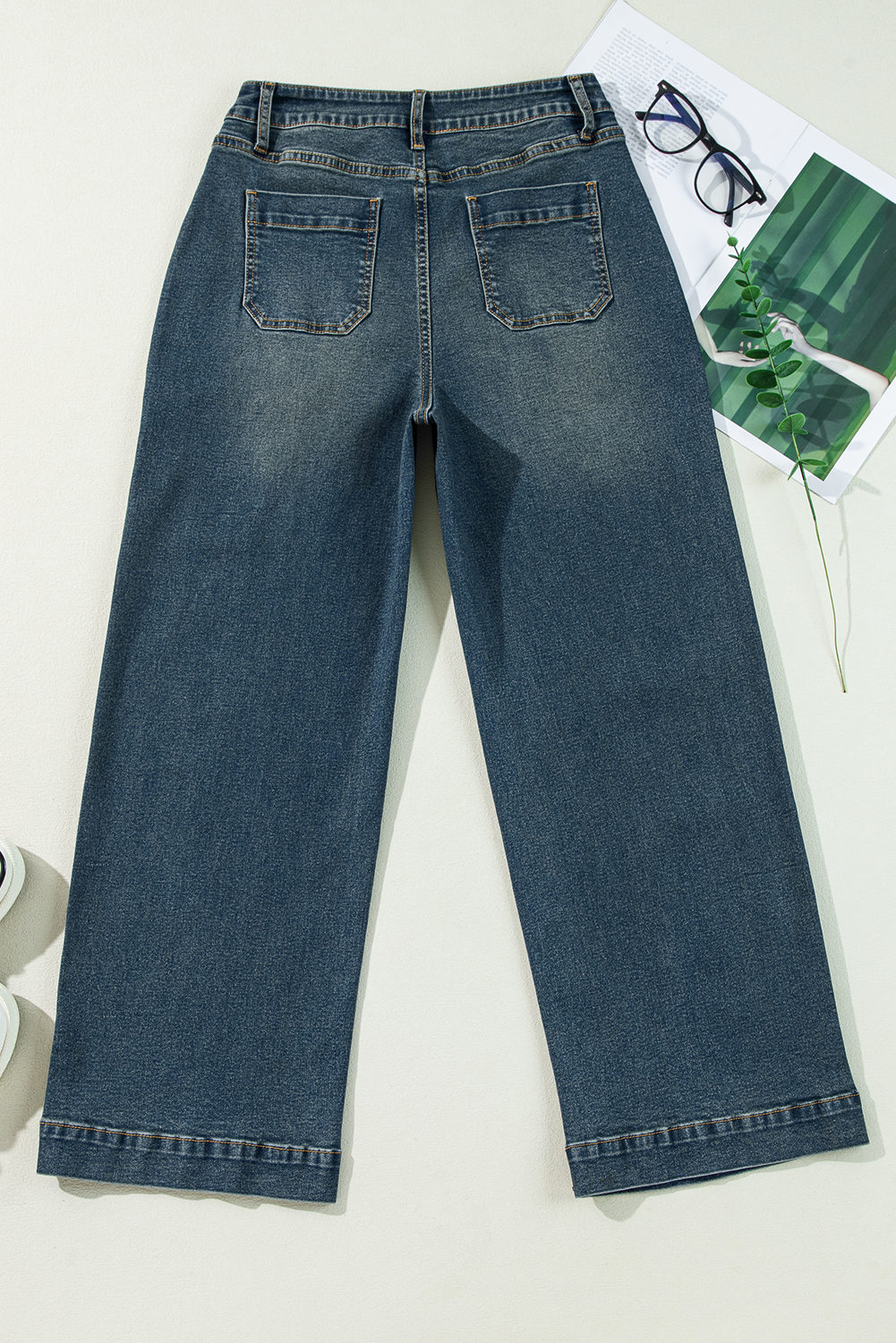 Real Teal Square Patch Pocket High Rise Shift Jeans - loveforevers
