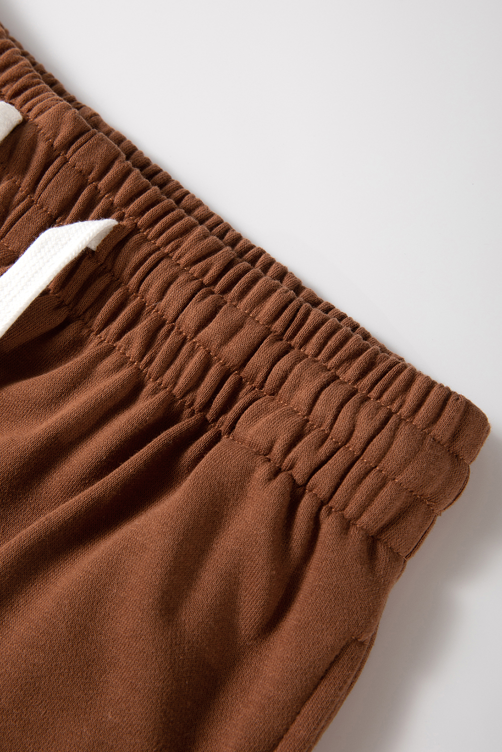 Brown Stripe Striped Drop Shoulder Pullover and Jogger Pants Set - loveforevers