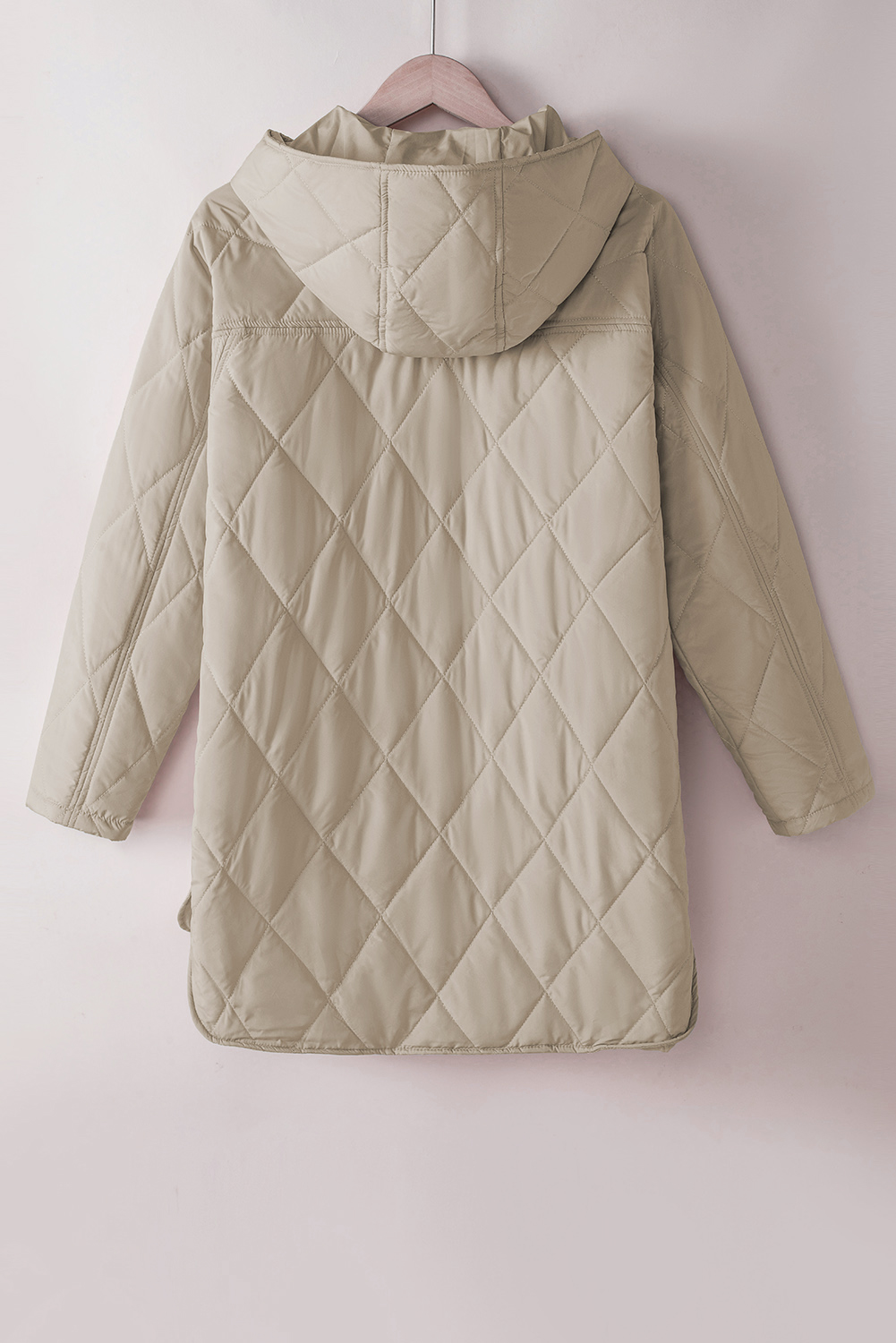 Green Quilted Snap Button Hooded Puffer Coat - loveforevers