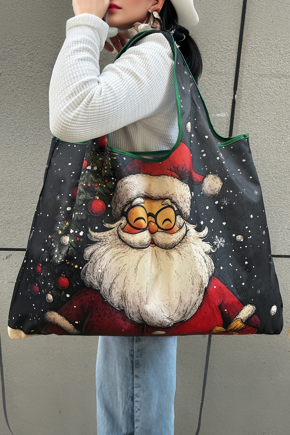 Bluing Large Foldable Christmas Holiday Reusable Oxford Bag - loveforevers