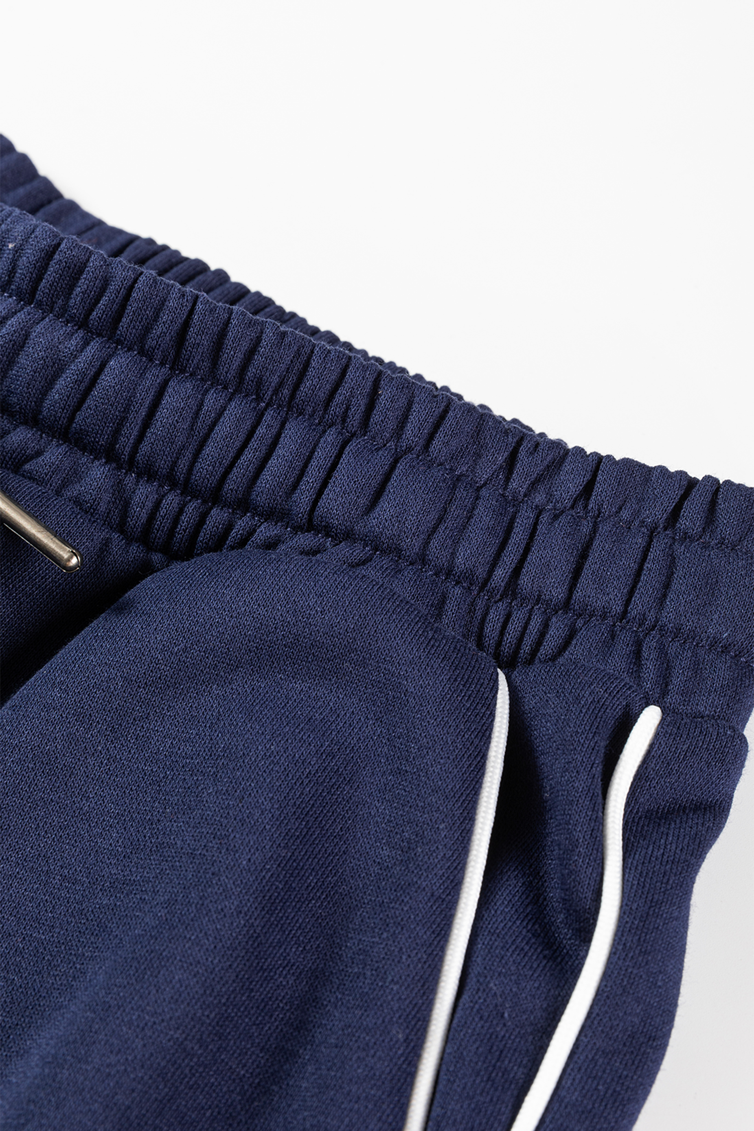 Navy Blue Contrast Piping Zipped Pullover Cropped Pants Set - loveforevers