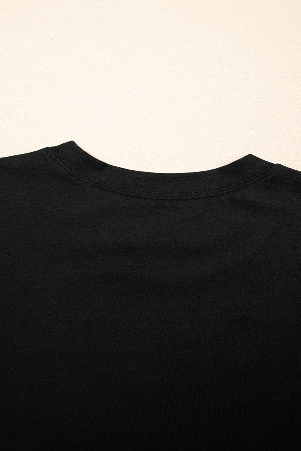 Black Ruffled Crew Neck Slim Fit Top - loveforevers