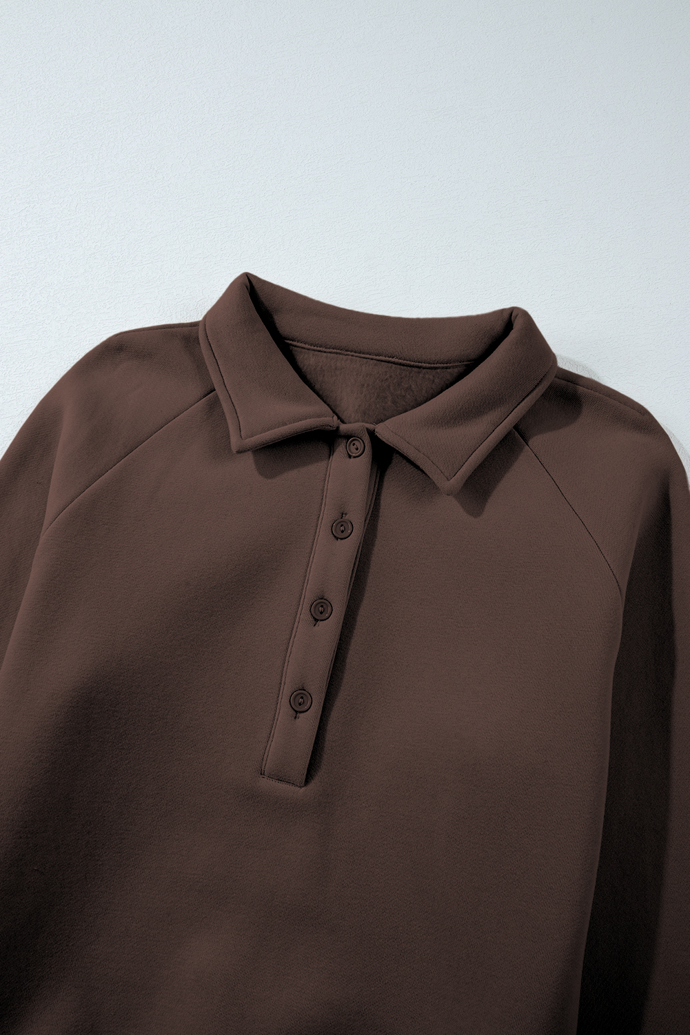 Dark Brown Solid Collared Sweatshirt and High Waist Pants Active Set - loveforevers