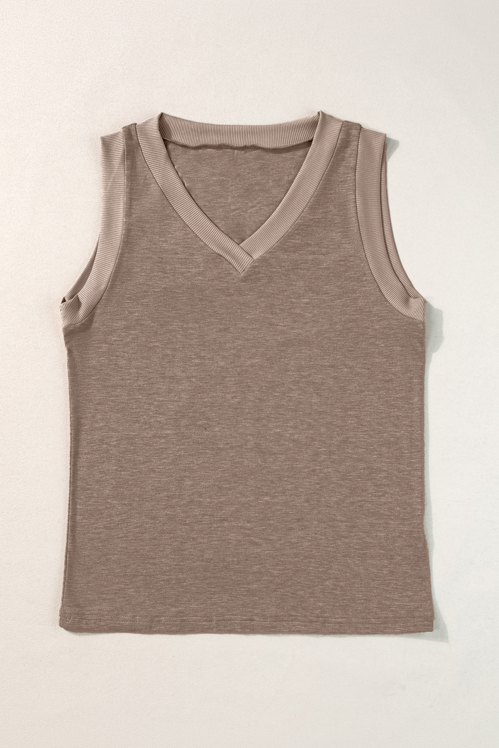 Black Ribbed V Neck Tank - loveforevers