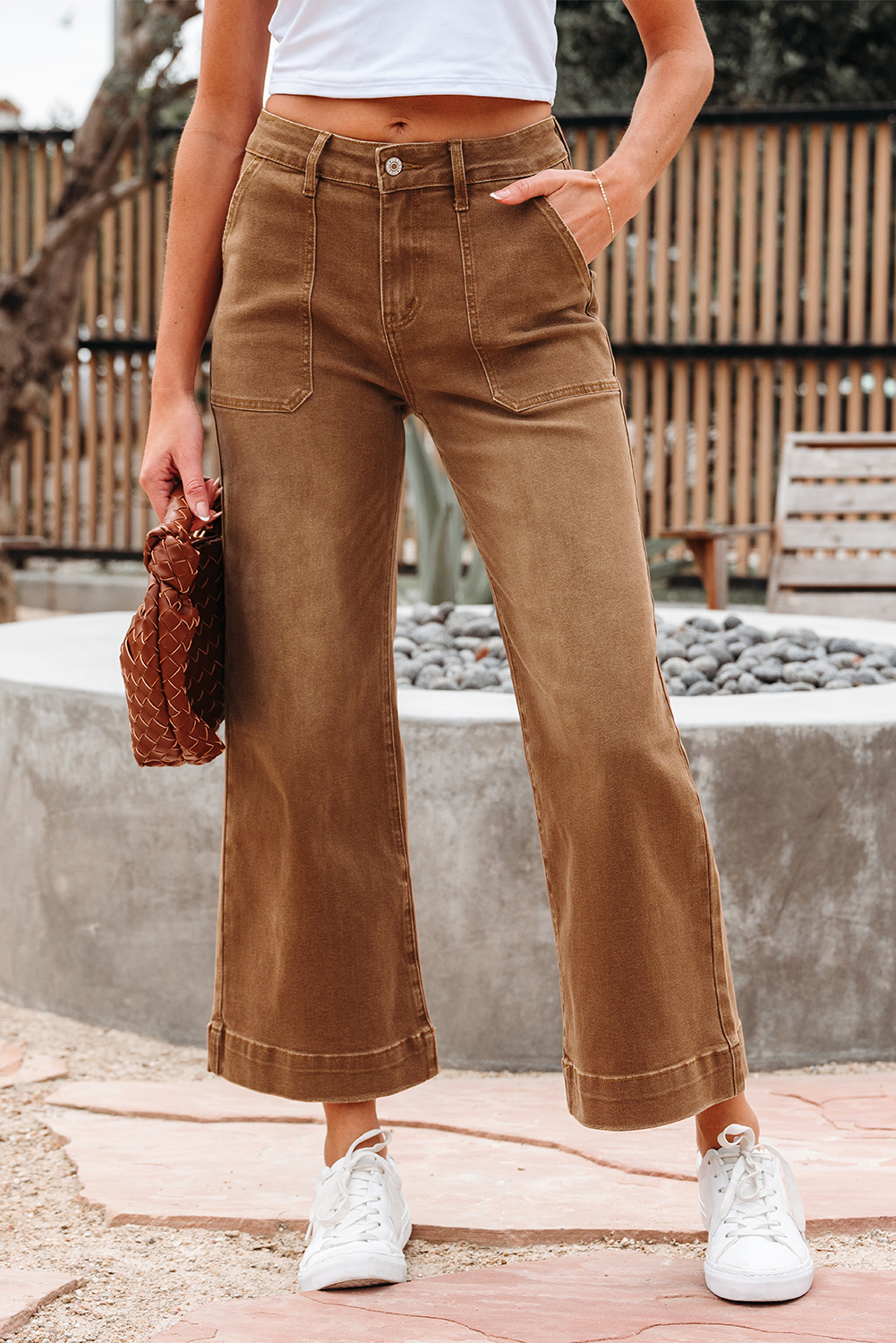 Breen Cropped High Rise Wide Leg Jeans - loveforevers