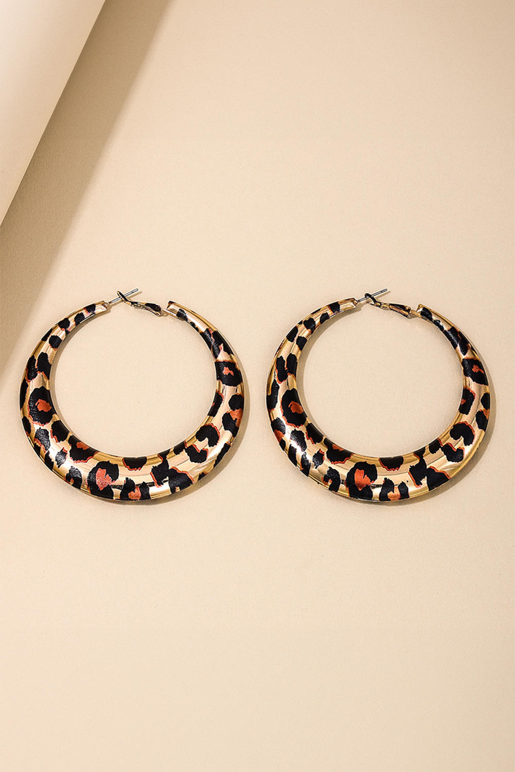 Brown Bold Leopard Ring Hoop Earrings - loveforevers