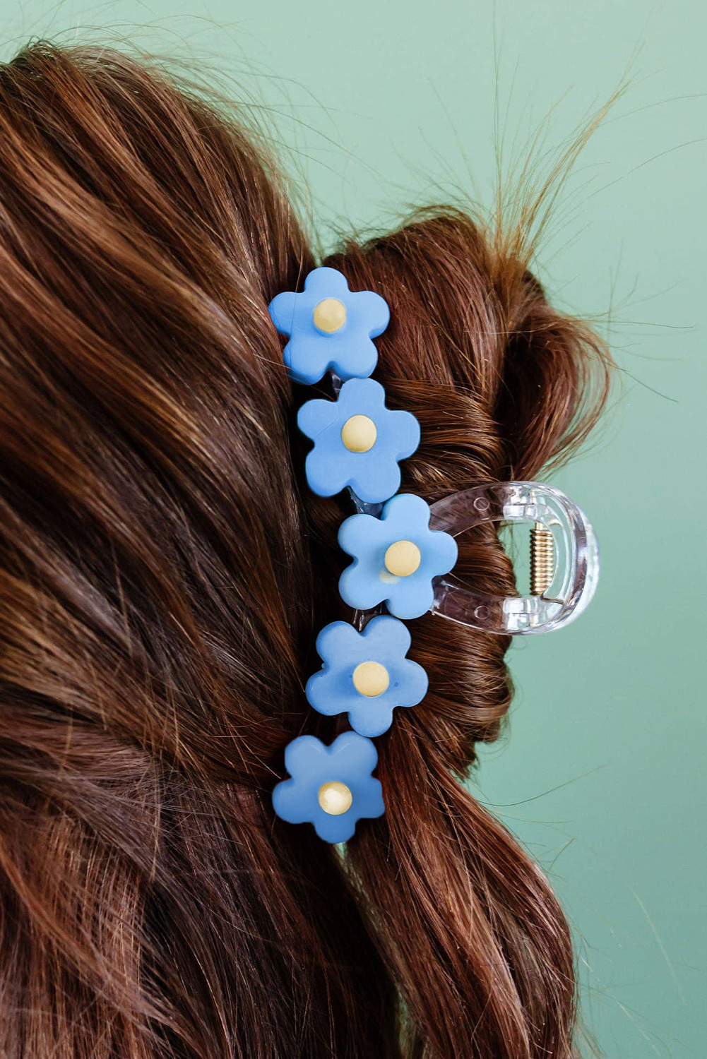 Light Blue Flowers Cute Hair Claw Clip - loveforevers