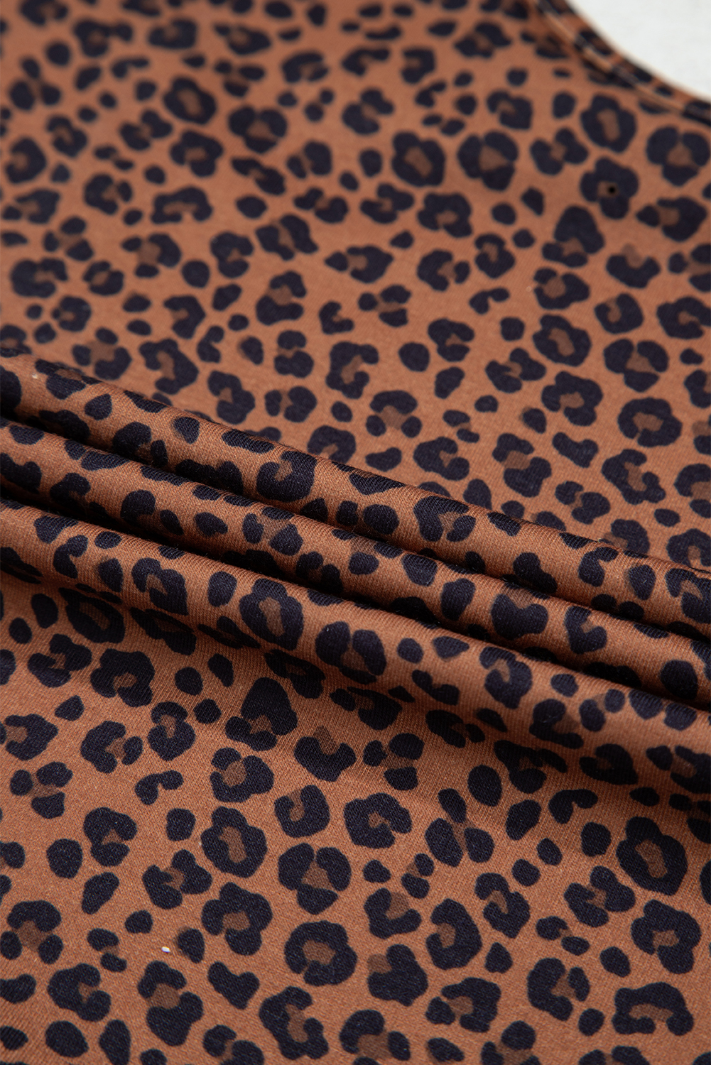 Brown Leopard Printed Sleeveless Scoop Neck Bodysuit - loveforevers
