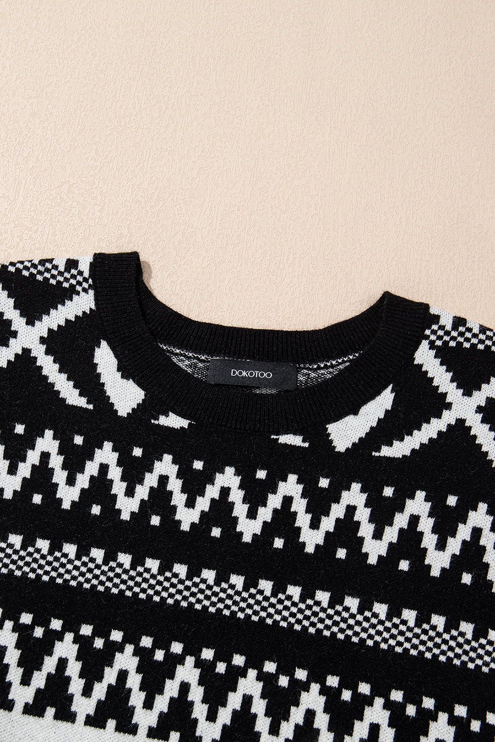 Brown Abstract Print Pullover Sweater - loveforevers