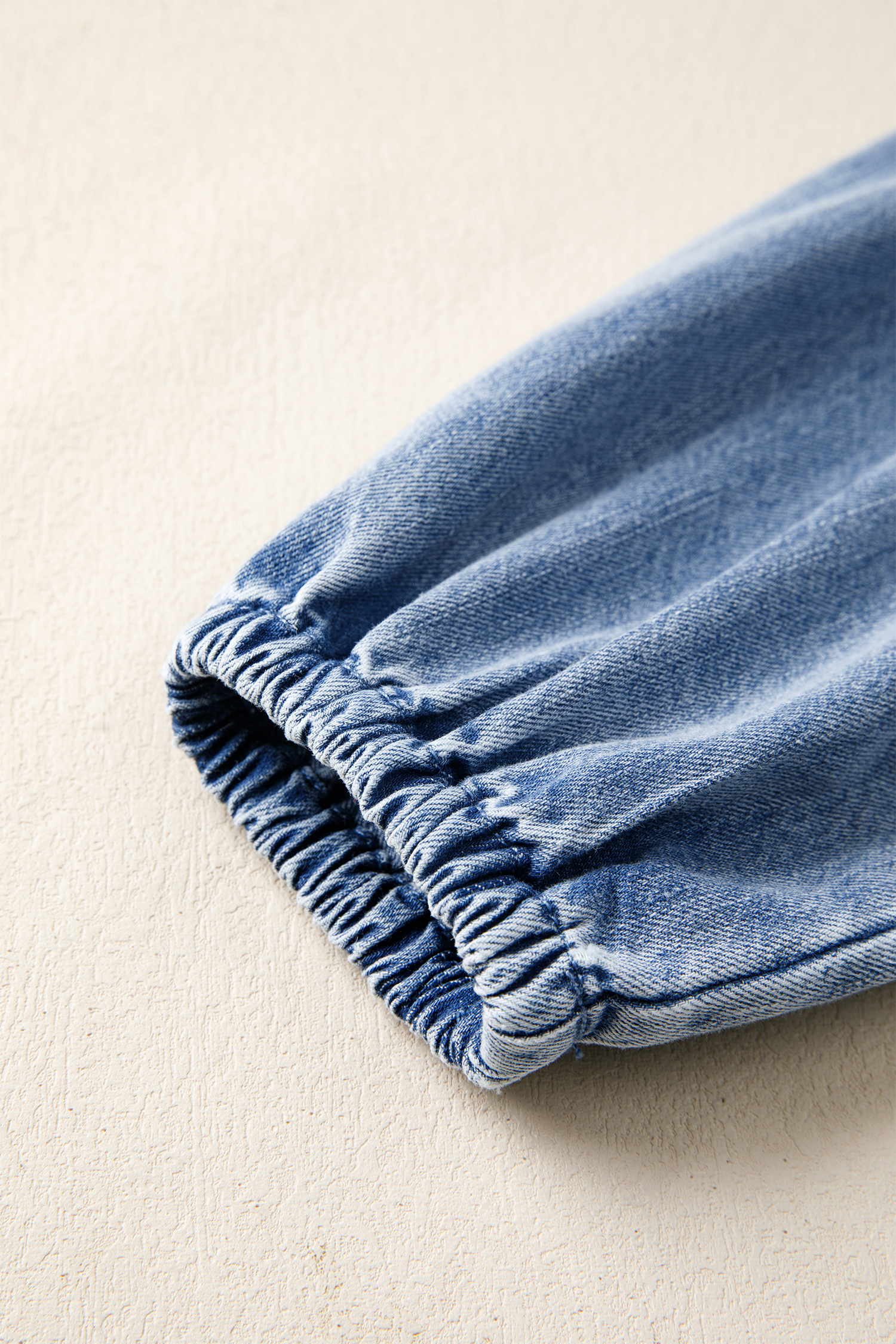 Myosotis Puff Sleeve V Neck Ruffled Loose Denim Mini Dress - loveforevers