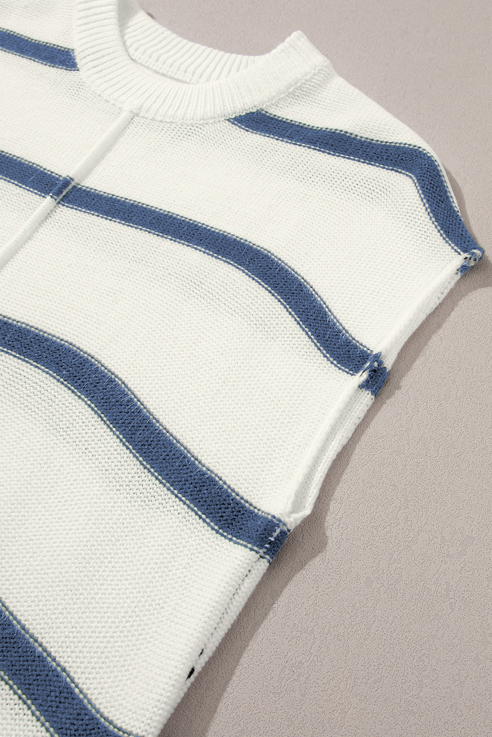 Blue Striped Batwing Sleeve Sweater Tee - loveforevers