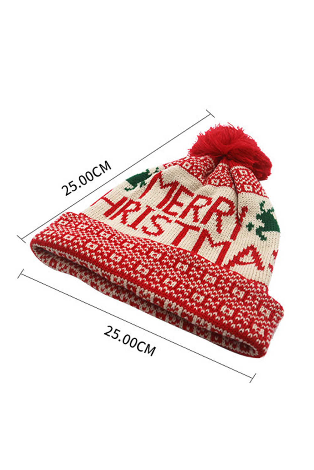 Fiery Red MERRY CHRISTMAS Winter Beanie Hat - loveforevers
