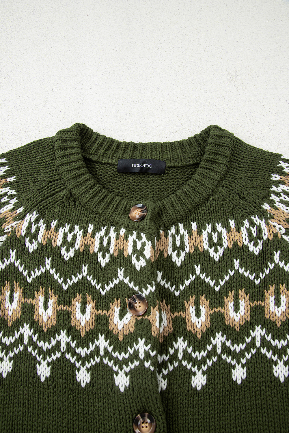 Moss Green Western Fashion Abstract Printed Cardigan Sweater - loveforevers
