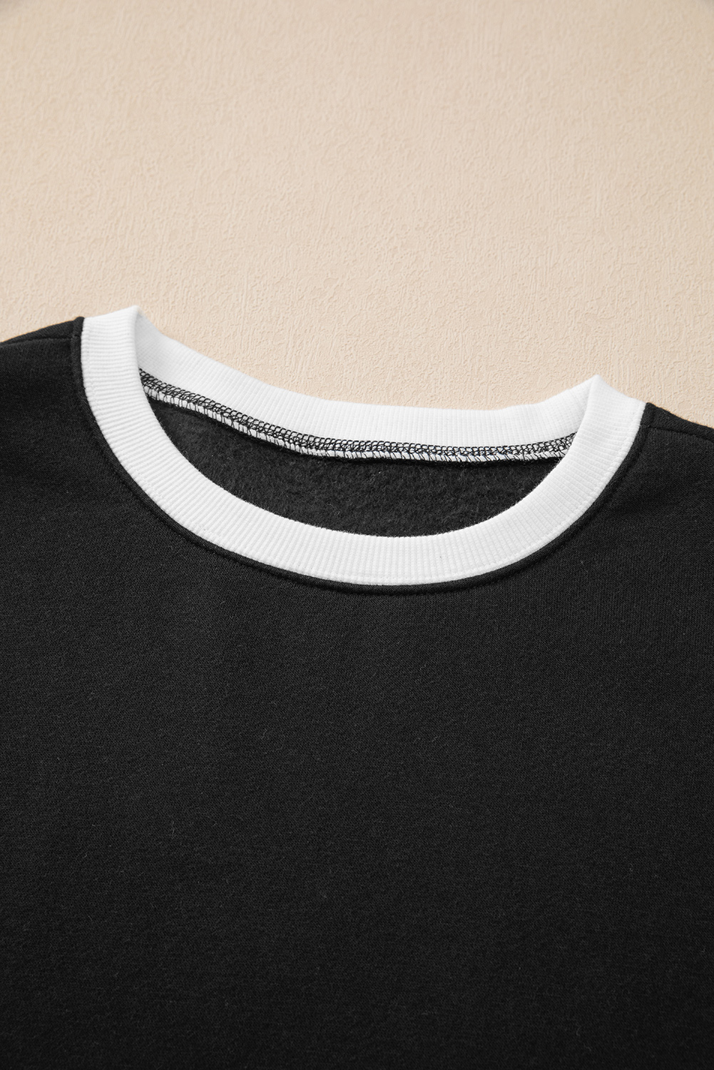 Black Drop Shoulder Loose Sweatshirt and Joggers Active Set - loveforevers