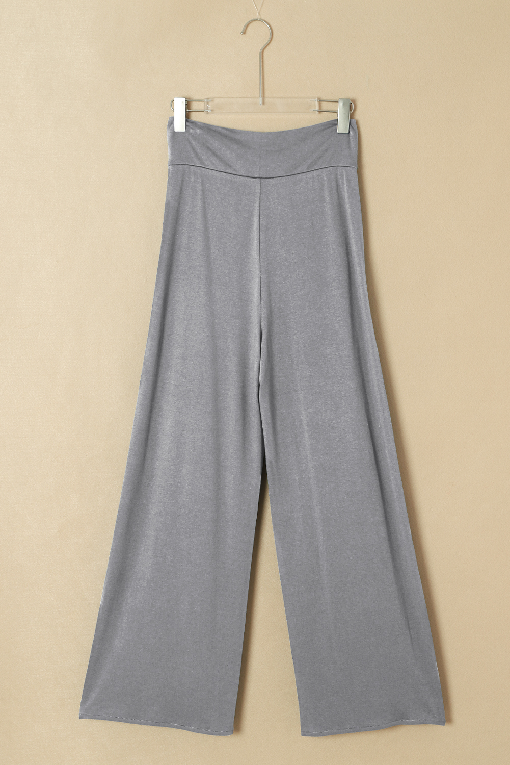 Medium Grey Knotted Drop Waist Split Leg Relaxed Pants - loveforevers