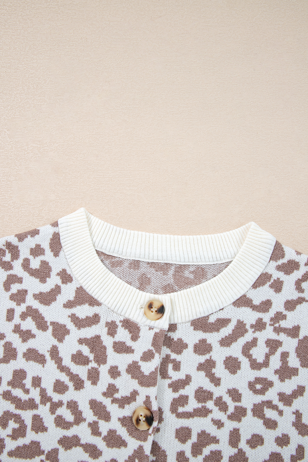 Black Leopard Drop Shoulder Chunky Knitted Cardigan Sweater - loveforevers
