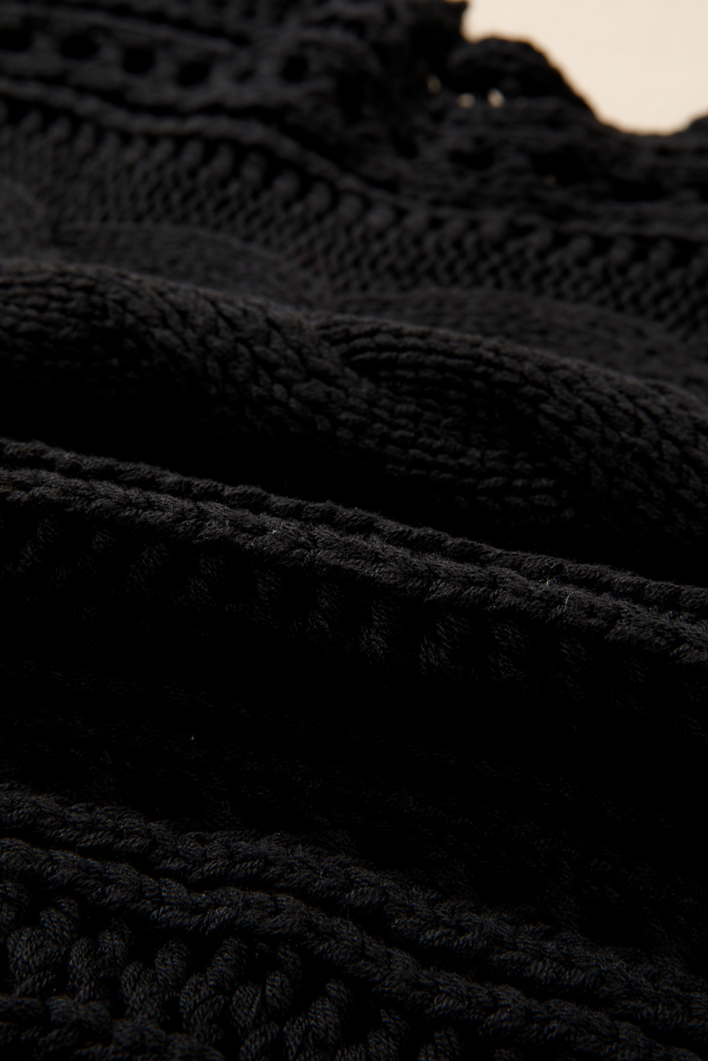 Blackish Green Hollow-out Cable Knit Cropped Sweater - loveforevers