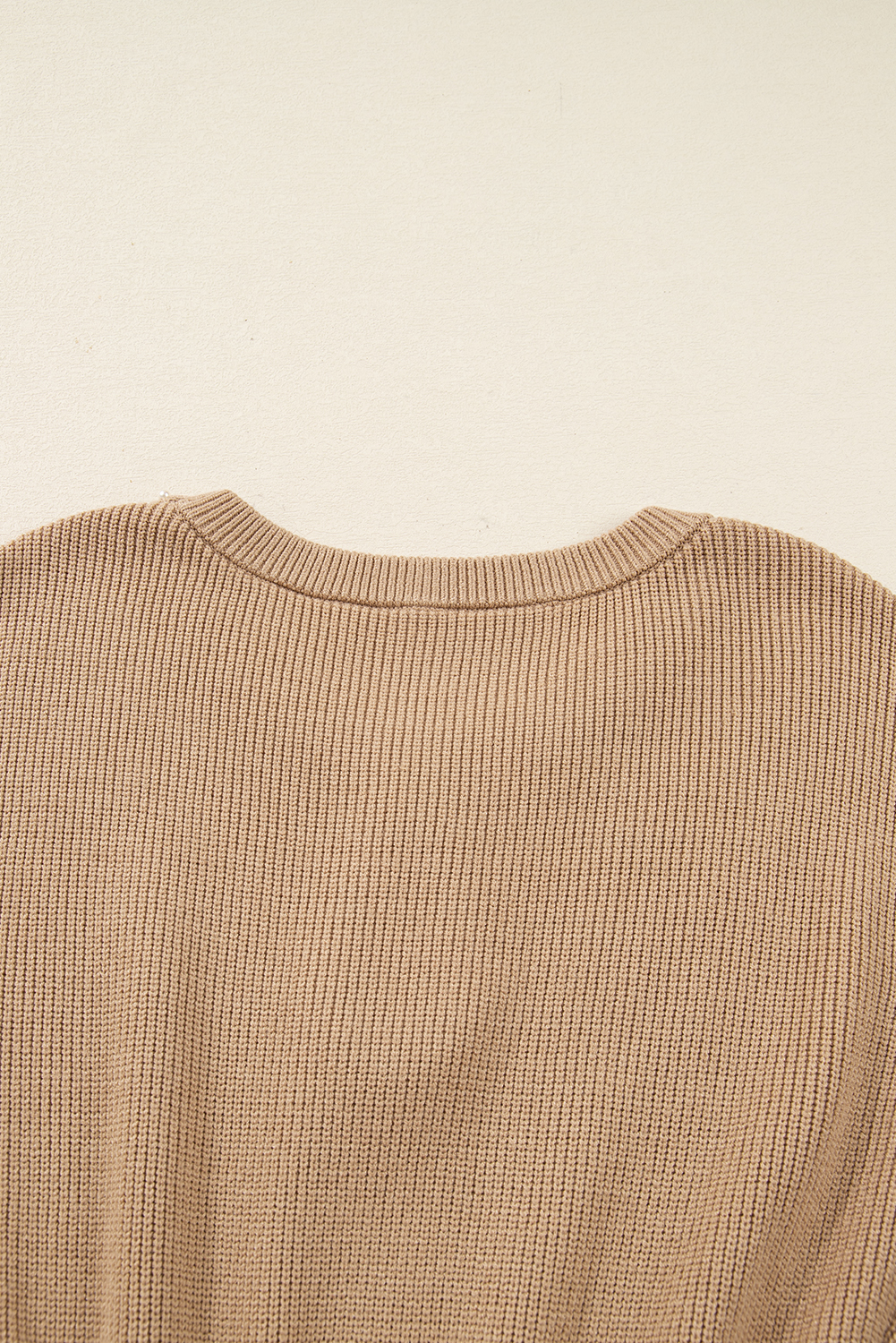 Smoke Gray Pearl Embellished Keyhole Ribbed Sweater Dress - loveforevers