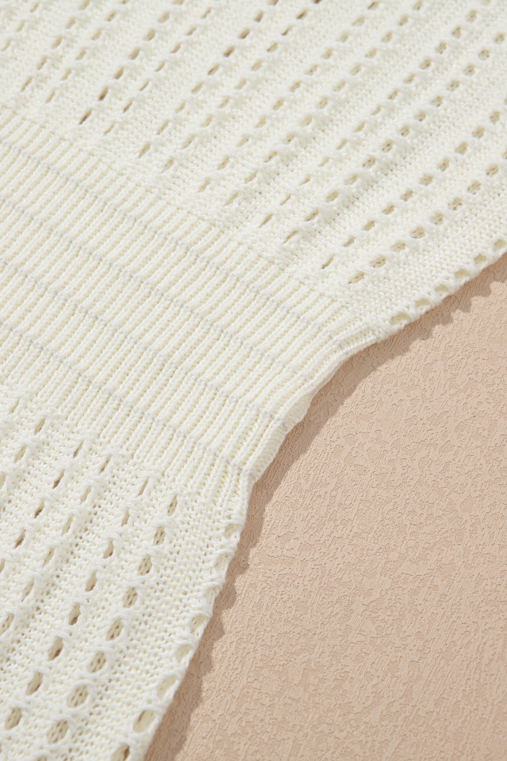 White Eyelet Crochet Sleeveless V Neck Beach Dress - loveforevers