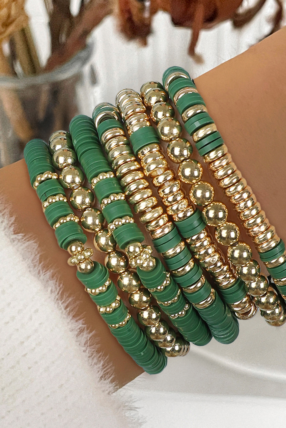 Vineyard Green St Patricks Multi Layered Beaded Bracelet Set - loveforevers
