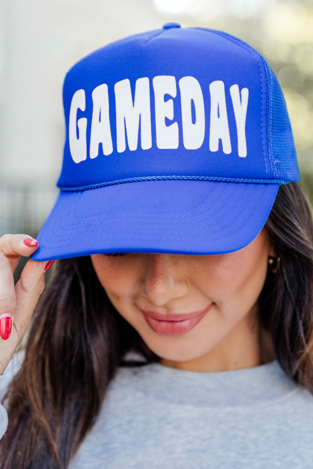 Bluing GAME DAY Rugby Football Mesh Back Baseball Cap - loveforevers