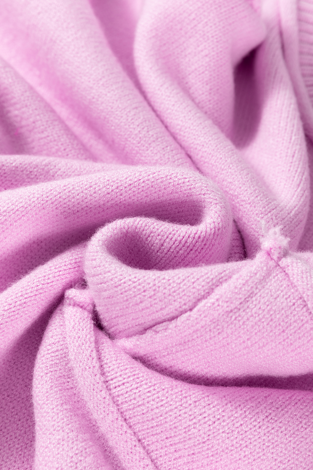 Pink Raw Edge Ribbed Detail Drop Shoulder Sweater - loveforevers
