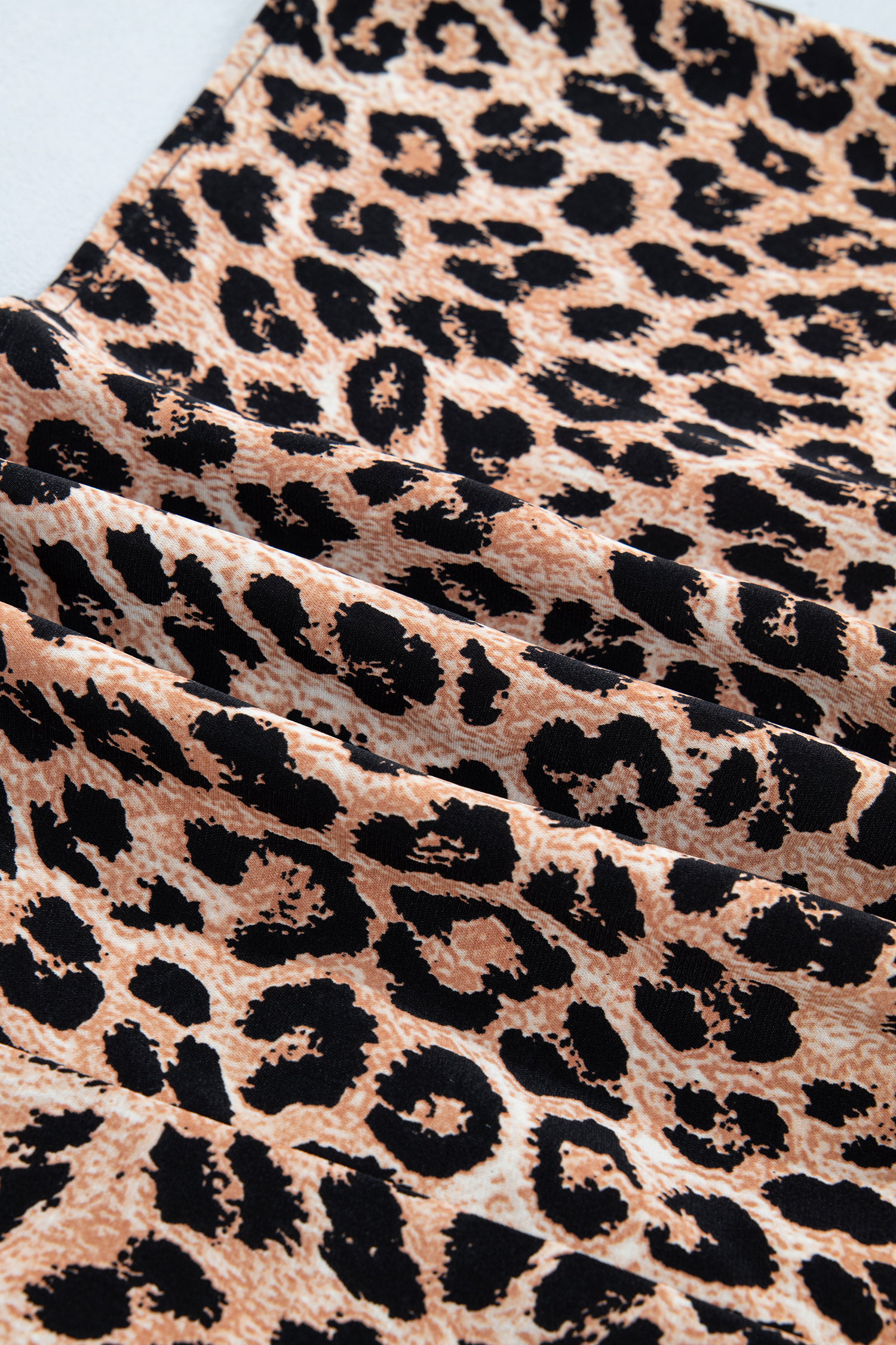 Khaki Cheetah Printed Contrast Lace Detail Ruffled Wide Leg Jumpsuit - loveforevers