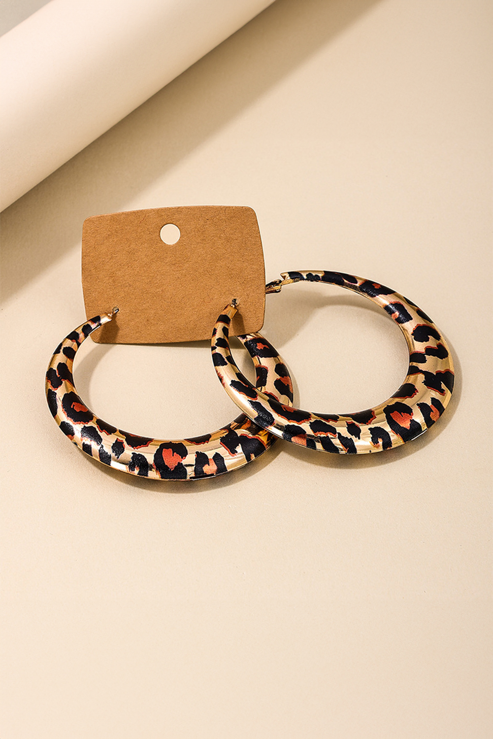 Brown Bold Leopard Ring Hoop Earrings - loveforevers