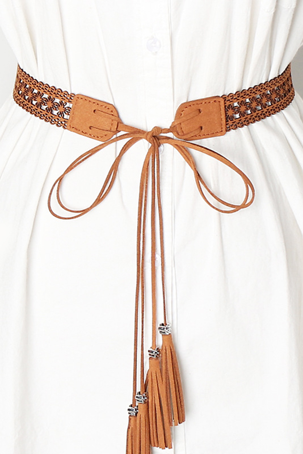 Thai Curry Boho Tassel Crochet Self-tie Waist Belt - loveforevers