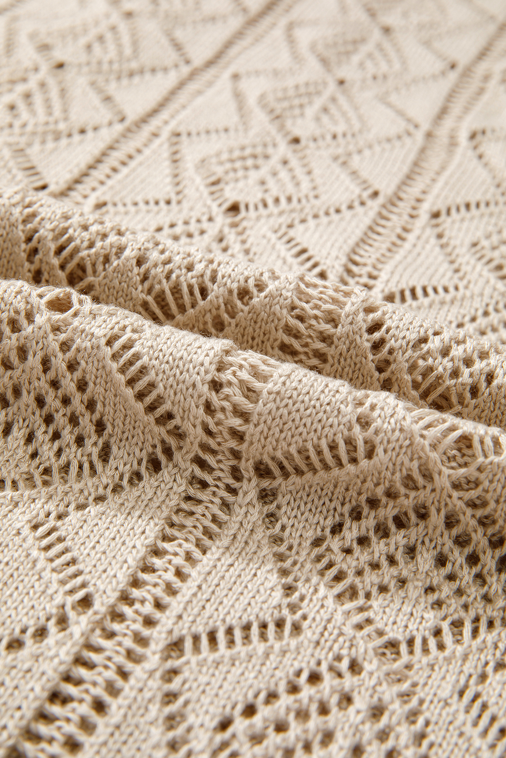 Parchment Hollow Out Buttons Front Long Cardigan - loveforevers