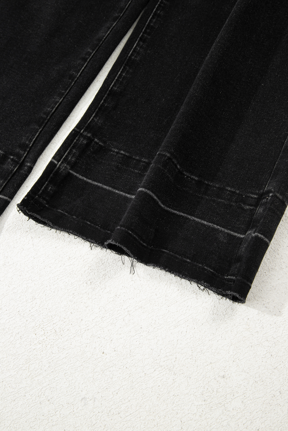 Gray Raw Hem Straight Leg Loose High Waist Jeans - loveforevers